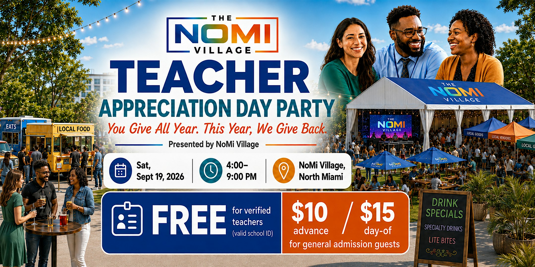 Teacher Appreciation Day Party— Miami-Dade & Broward | NoMi Village