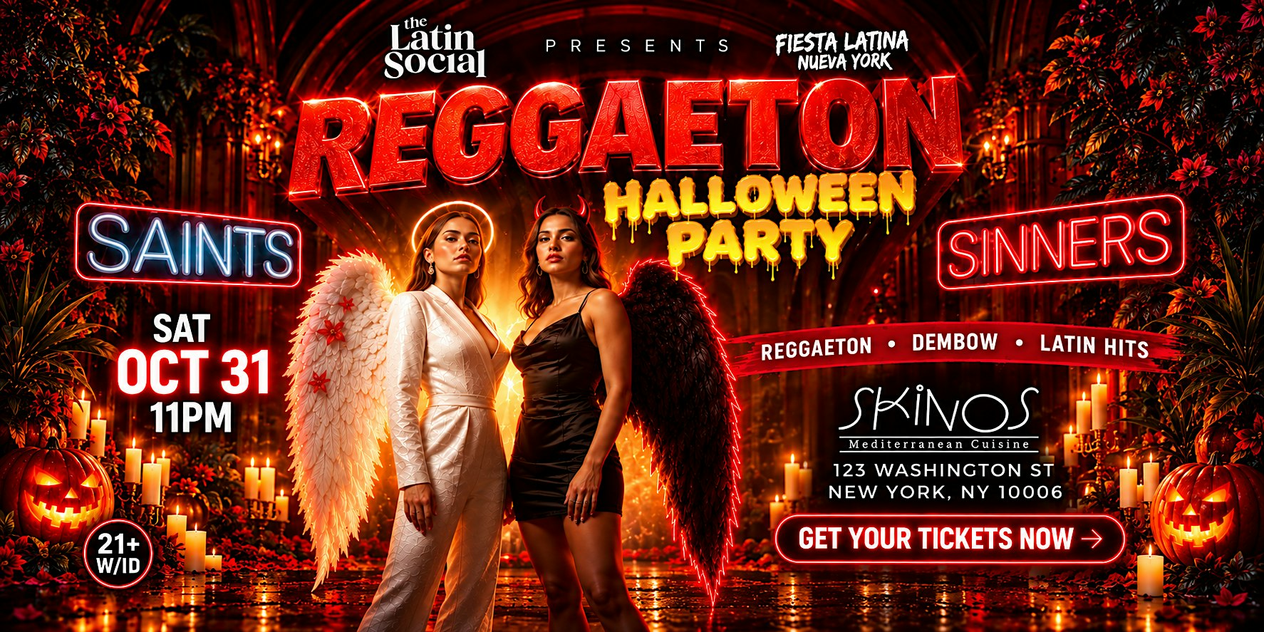 Saints or Sinners: Reggaeton Halloween Night @ Skinos NYC