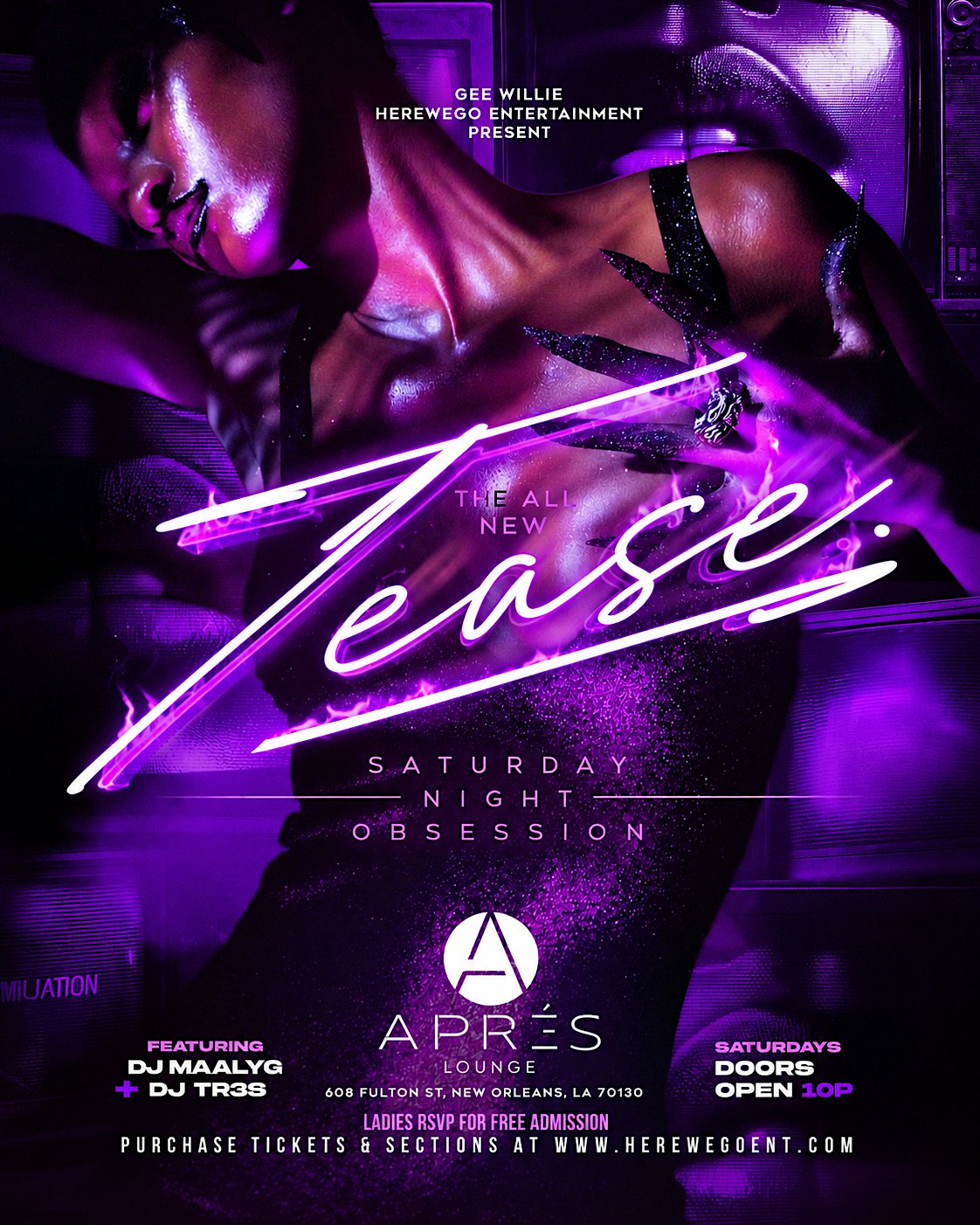 THE ALL NEW TEASE SATURDAY NIGHT OBSESSION @ APRES LOUNGE