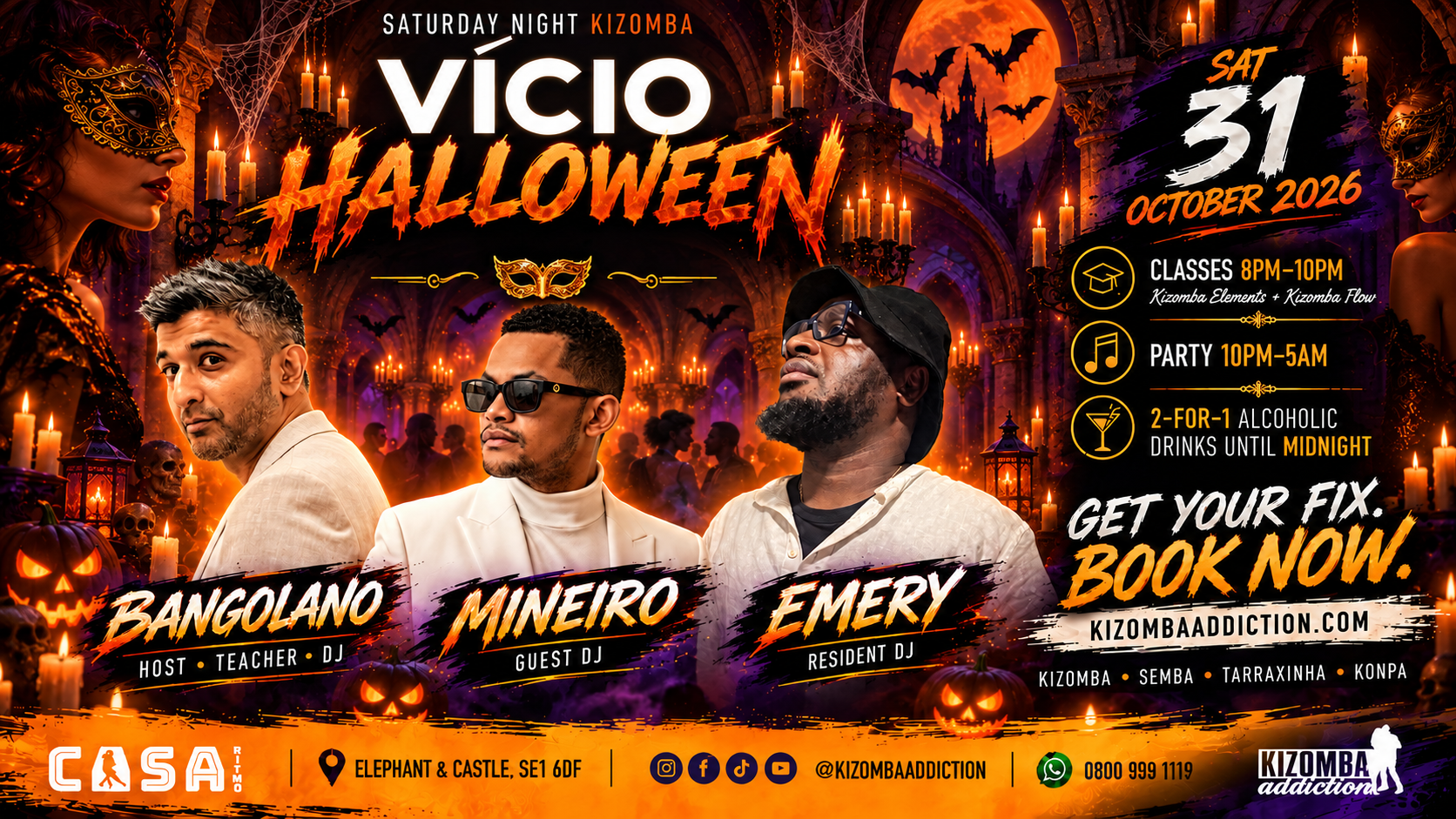 VÍCIO Halloween: Kizomba Classes & Party Until 5AM