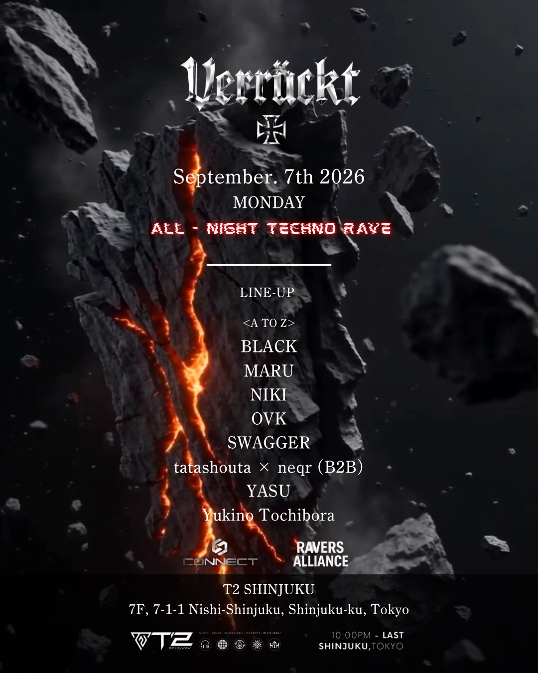 Verrückt -ALL NIGHT TECHNO RAVE-
