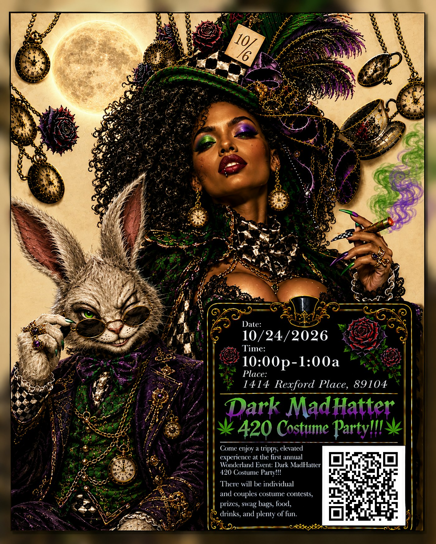 Dark Mad Hatter 420 Costume Event
