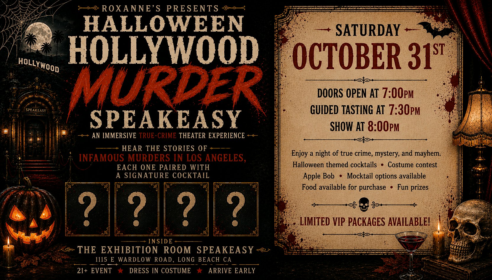 Halloween Hollywood Murder Speakeasy
