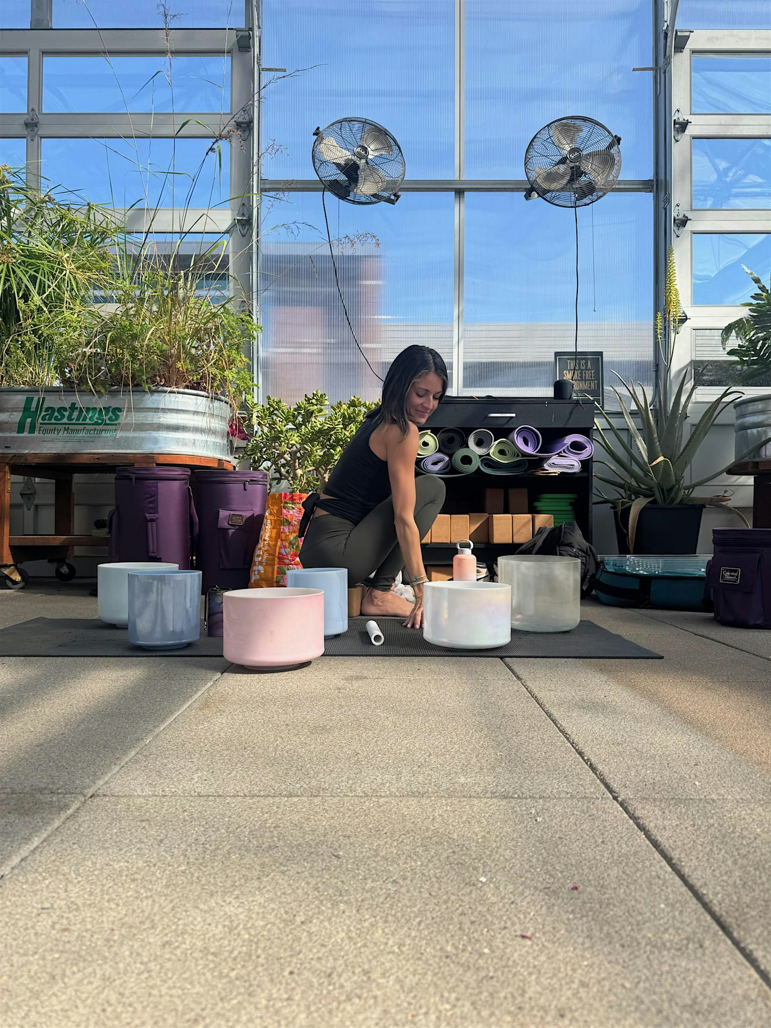 Morning Yoga + Sound in the Greenhouse at Grow + Gather
