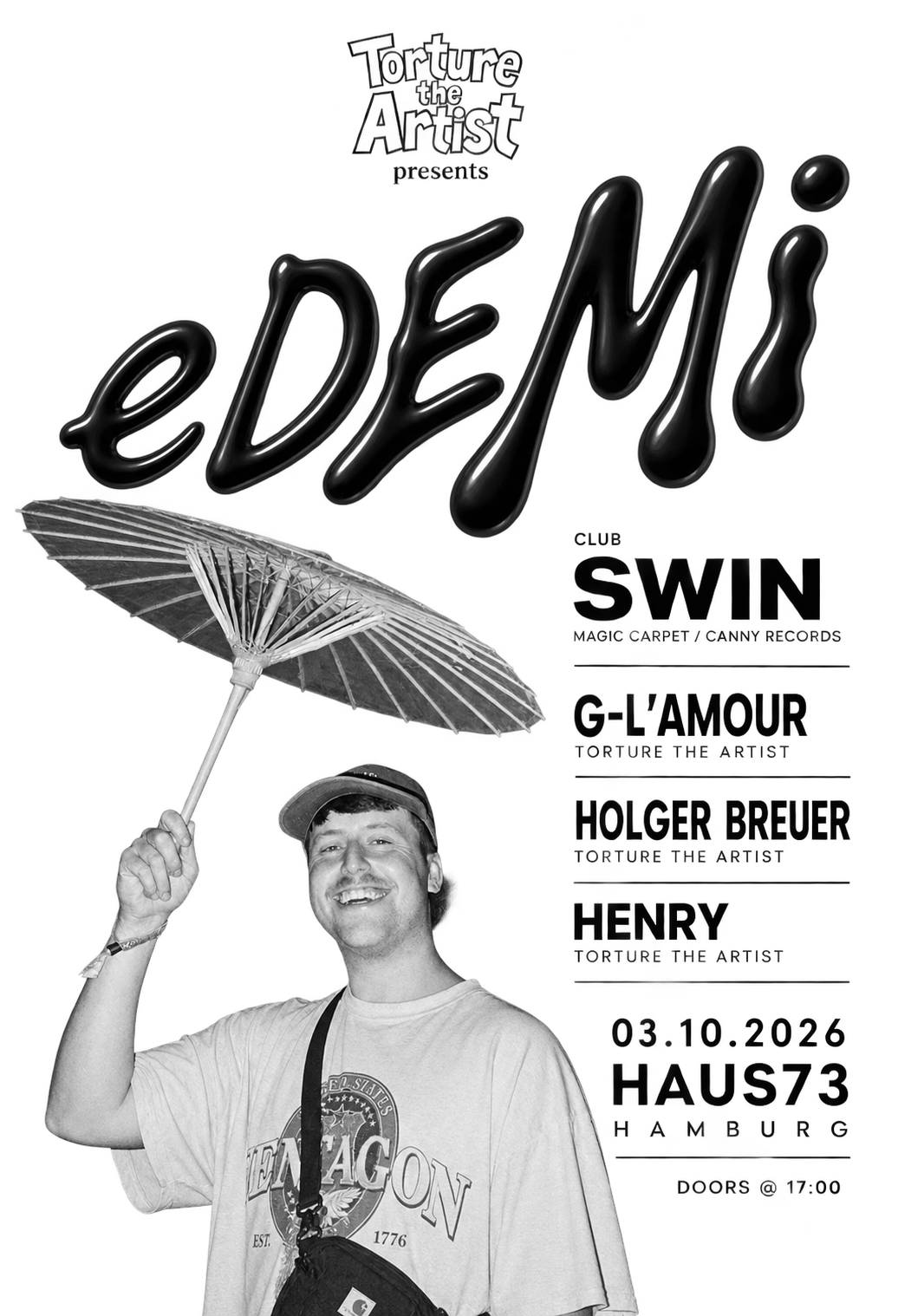 Torture the Artist pres. eDEMi with Swin (Magic Carpet, Canny Records / UK)