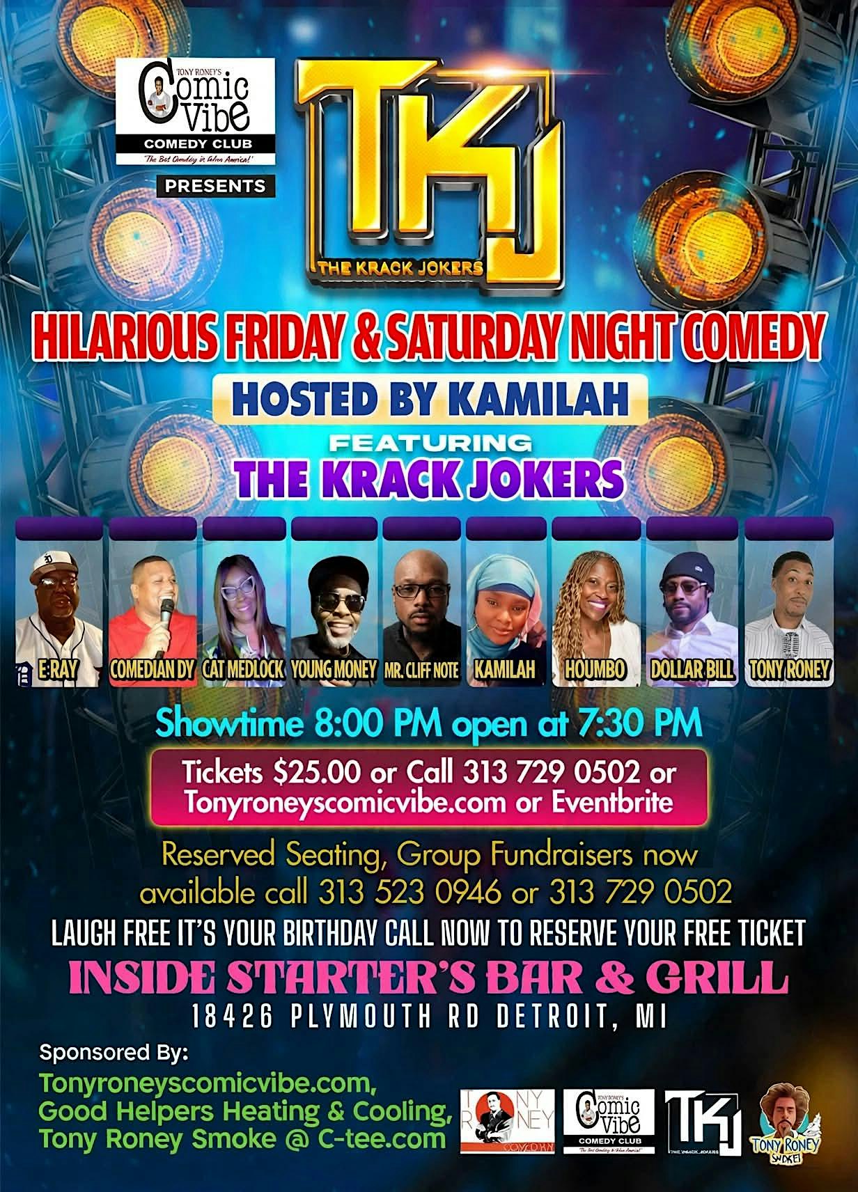Funny Friday Night Comedy at Tony Roney's Comic Vibe
