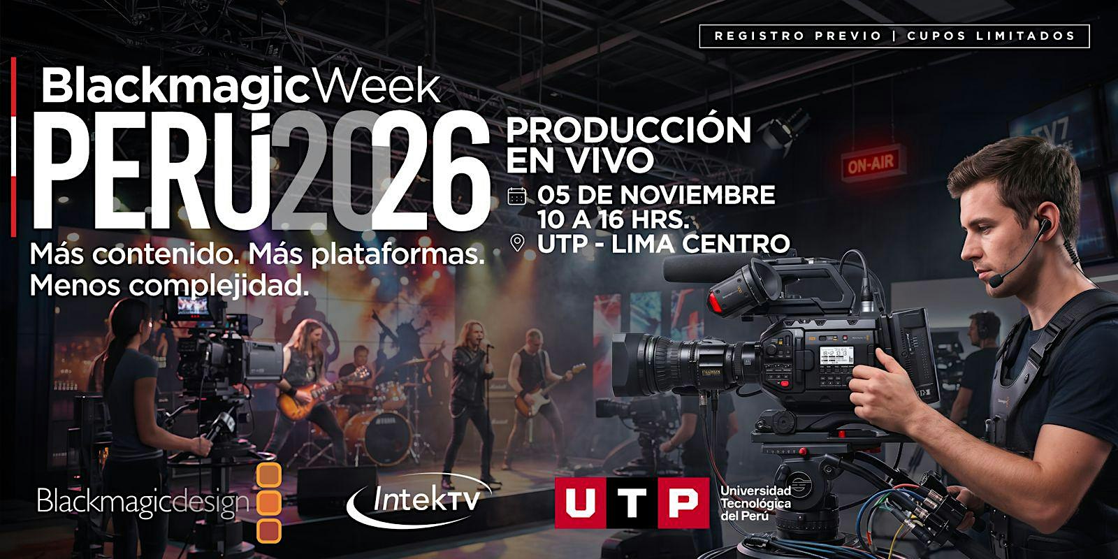 Blackmagic Week Perú 2026 - Producción en Vivo