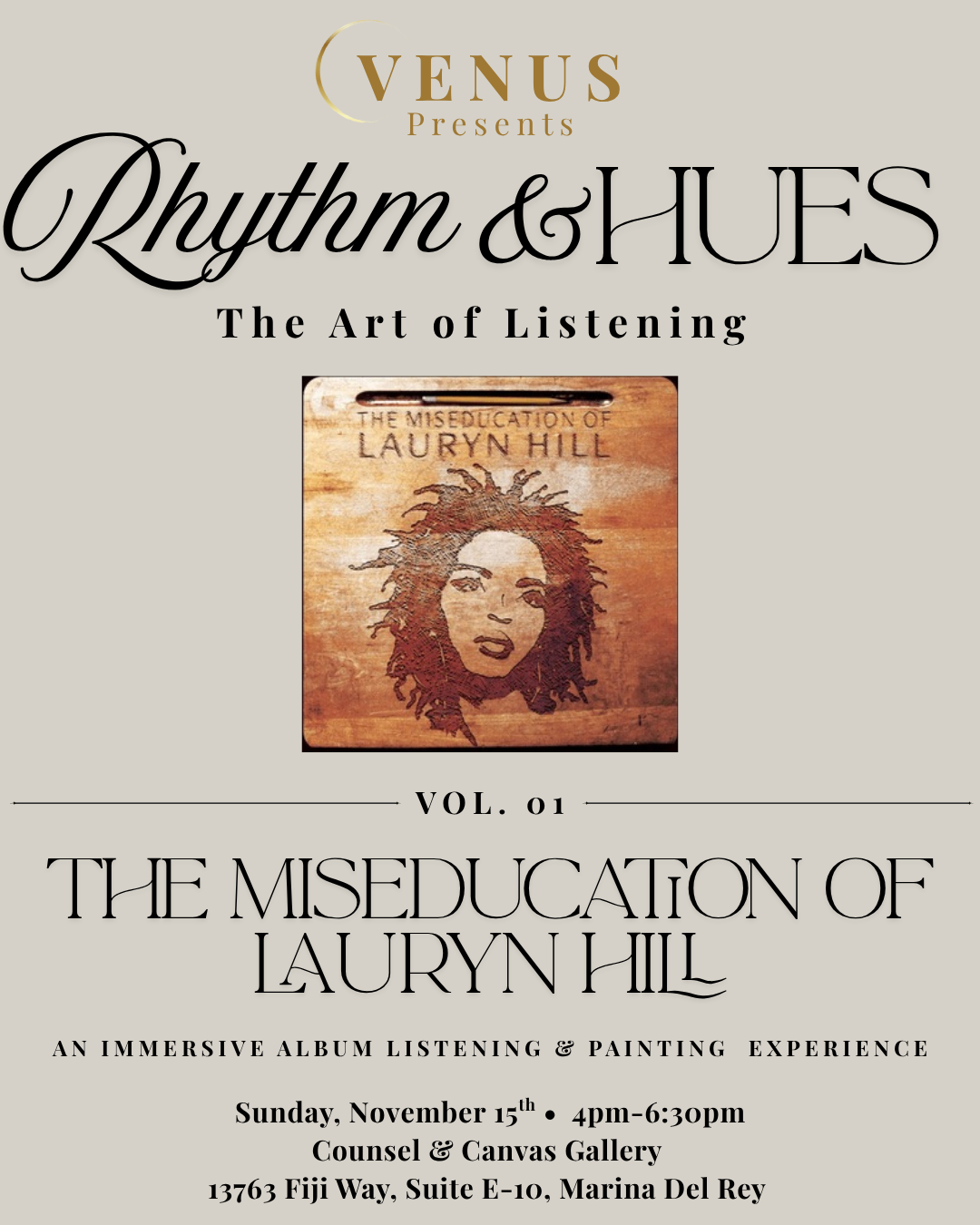 Rhythm & Hues: Lauryn Hill Album Listening & Painting Experience