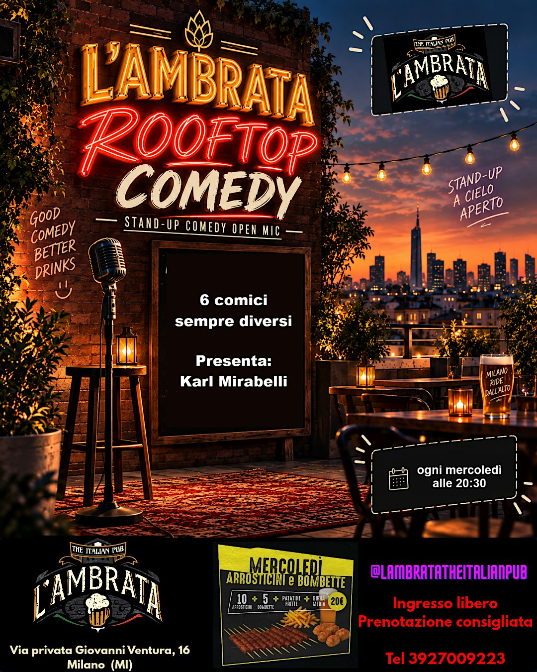 L'AMBRATA Rooftop Comedy - Openmic Stand Up Comedy