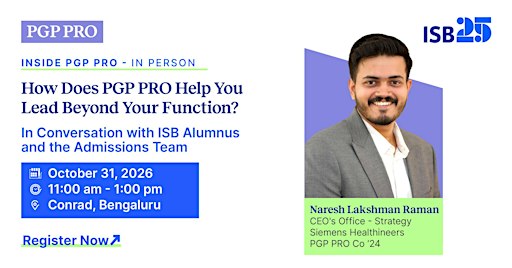 Inside PGP PRO: Meet ISB Alumnus and Admissions Team in Bengaluru