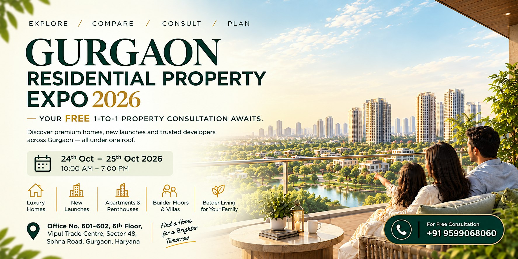 Gurgaon Residential Property Expo 2026: Exclusive Free 1-to-1 Consultation,