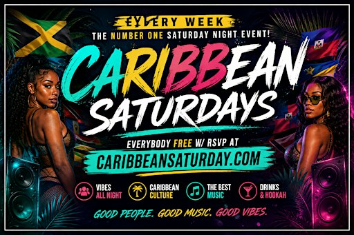 Caribbean Saturdays Soca Reggae Hip hop (The Caribbean Room)