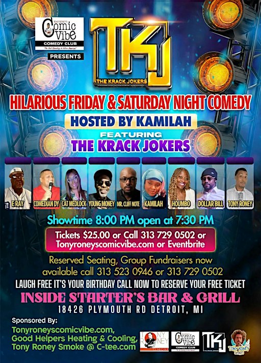 Tony Roney's Funny Friday Night Comedy at Tony Roney's Comic Vibe