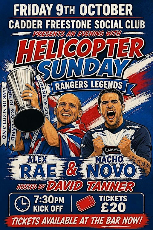 An Evening with Rangers Legends Alex Rae and Nacho Novo in Bishopbriggs