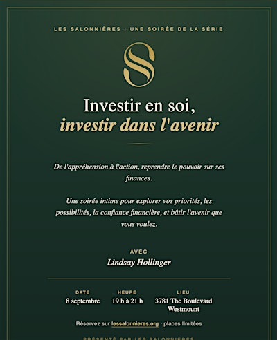 Les Salonnières: Investir en soi, investir dans l'avenir