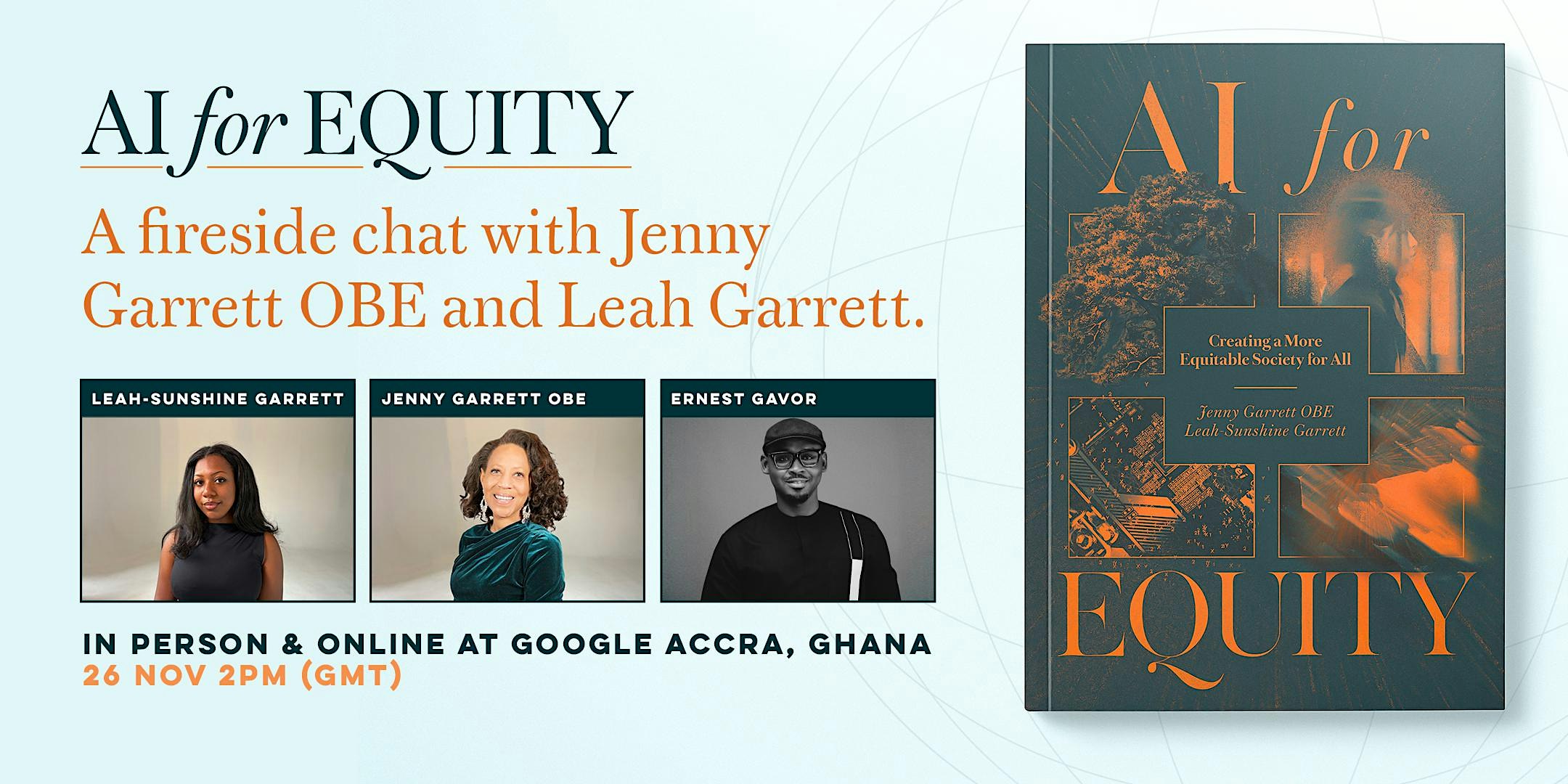AI For Equity: a fireside chat with Jenny Garrett OBE and Leah Garrett.
