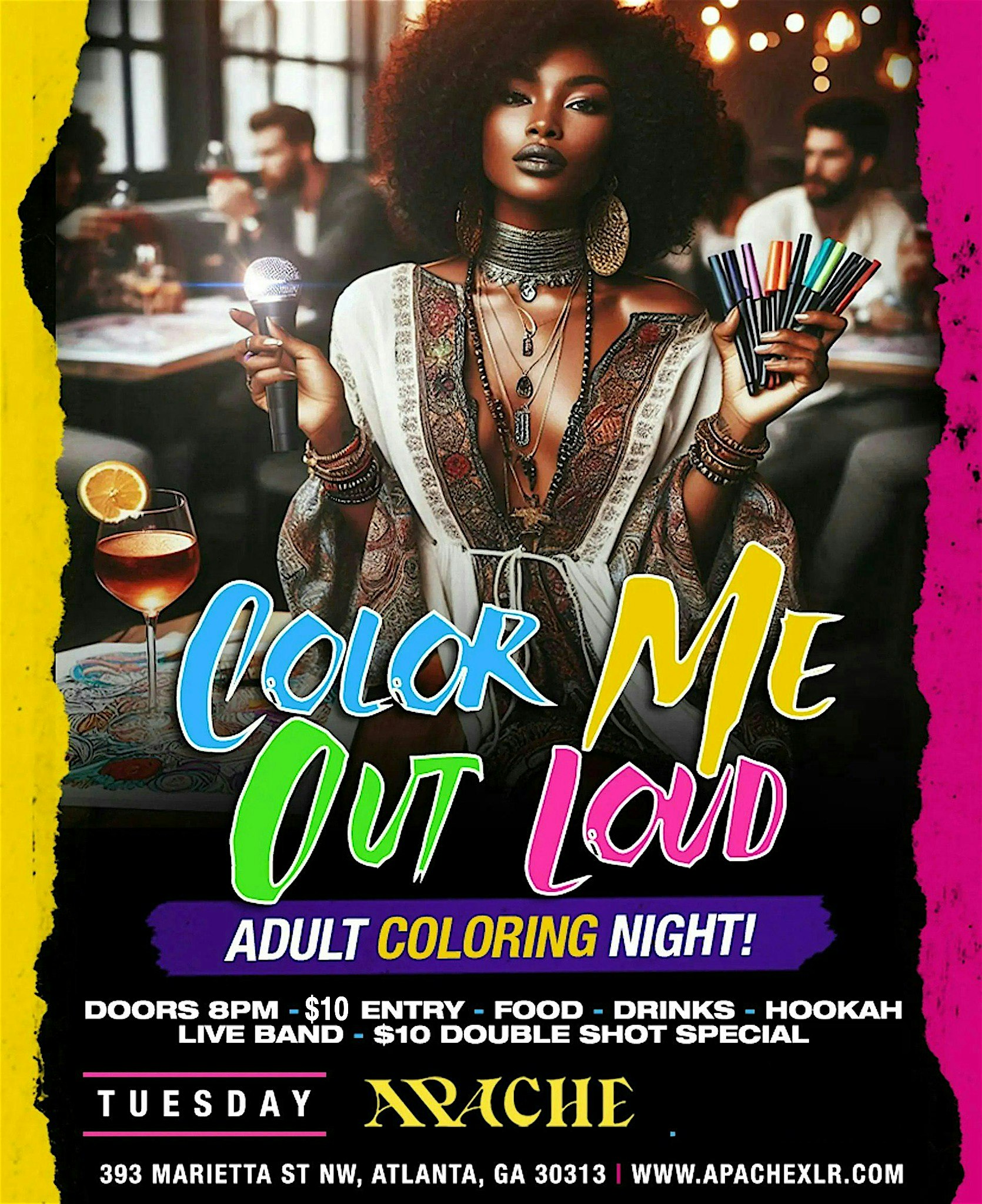 Color Me Out Loud: Adult Coloring Night Ft. Live Music