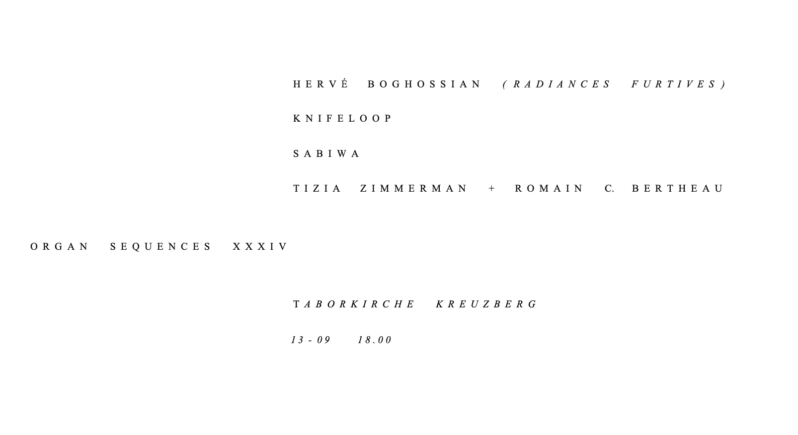 ORGAN SEQUENCES XXXIV