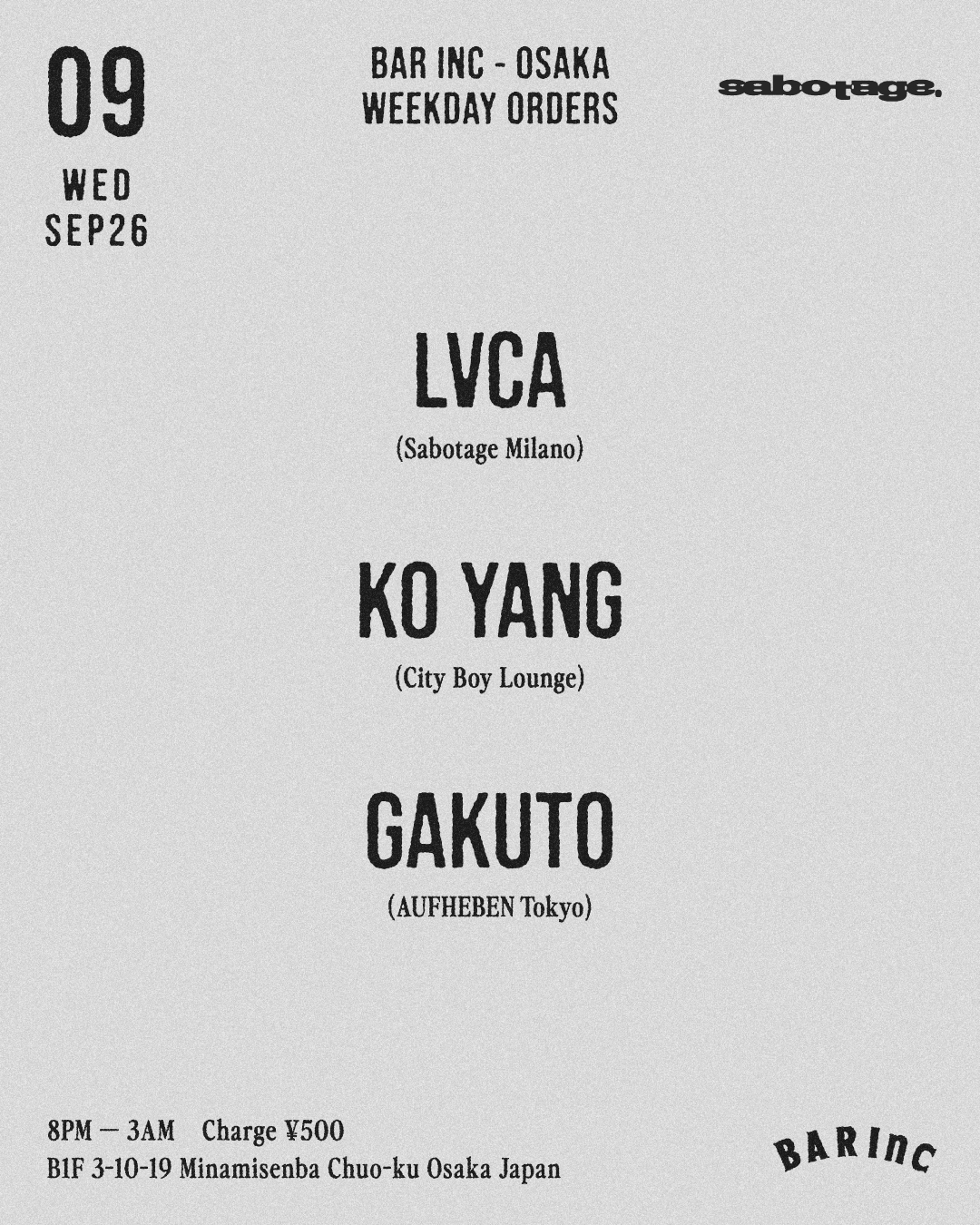 WEEKDAY ORDERS