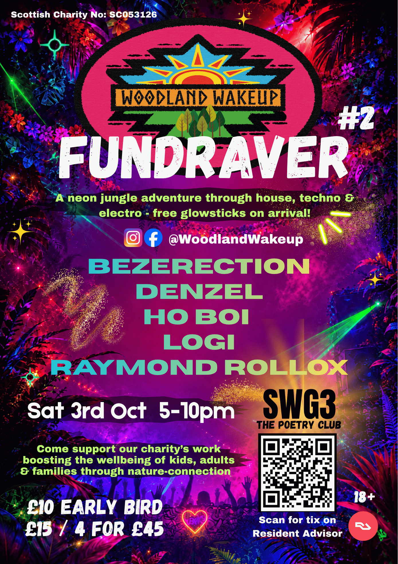 Woodland Wakeup Fundraver#2 - NEON JUNGLE THEMED RAVE <3
