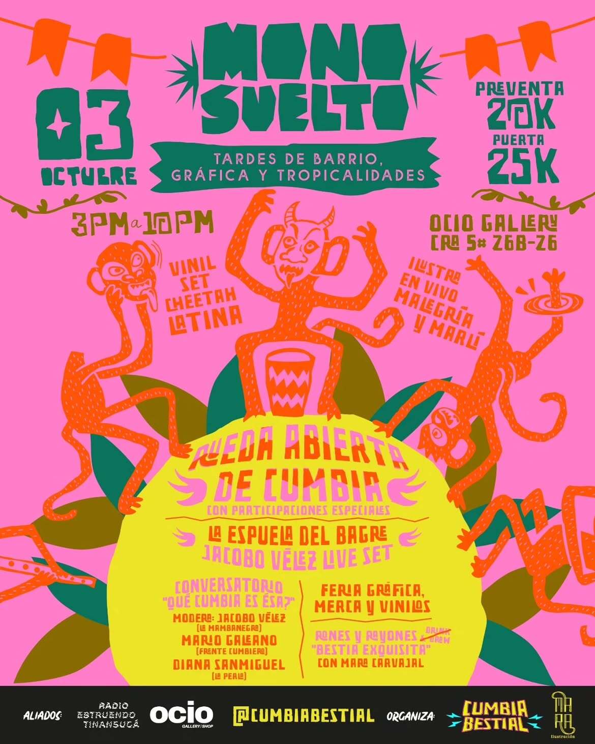 Mono Suelto / Tardes de barrio, gráfica y tropicalidades