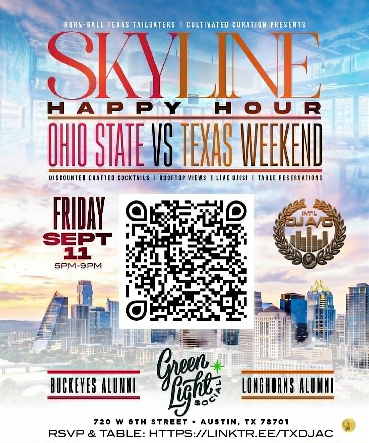 SkyLine Happy Hour ~ Ohio State vs Texas Weekend Kickoff
