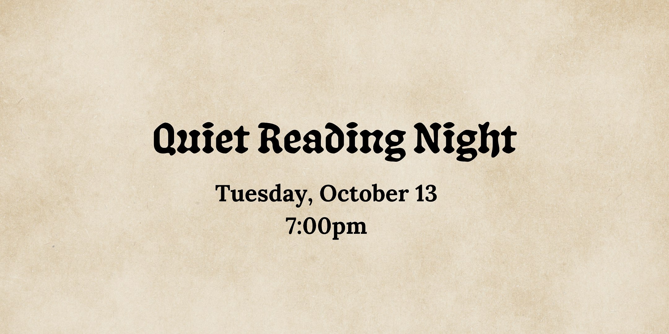 Quiet Reading Night