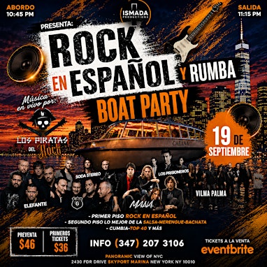 Rock en Español & Rumba Boat Party en NYC