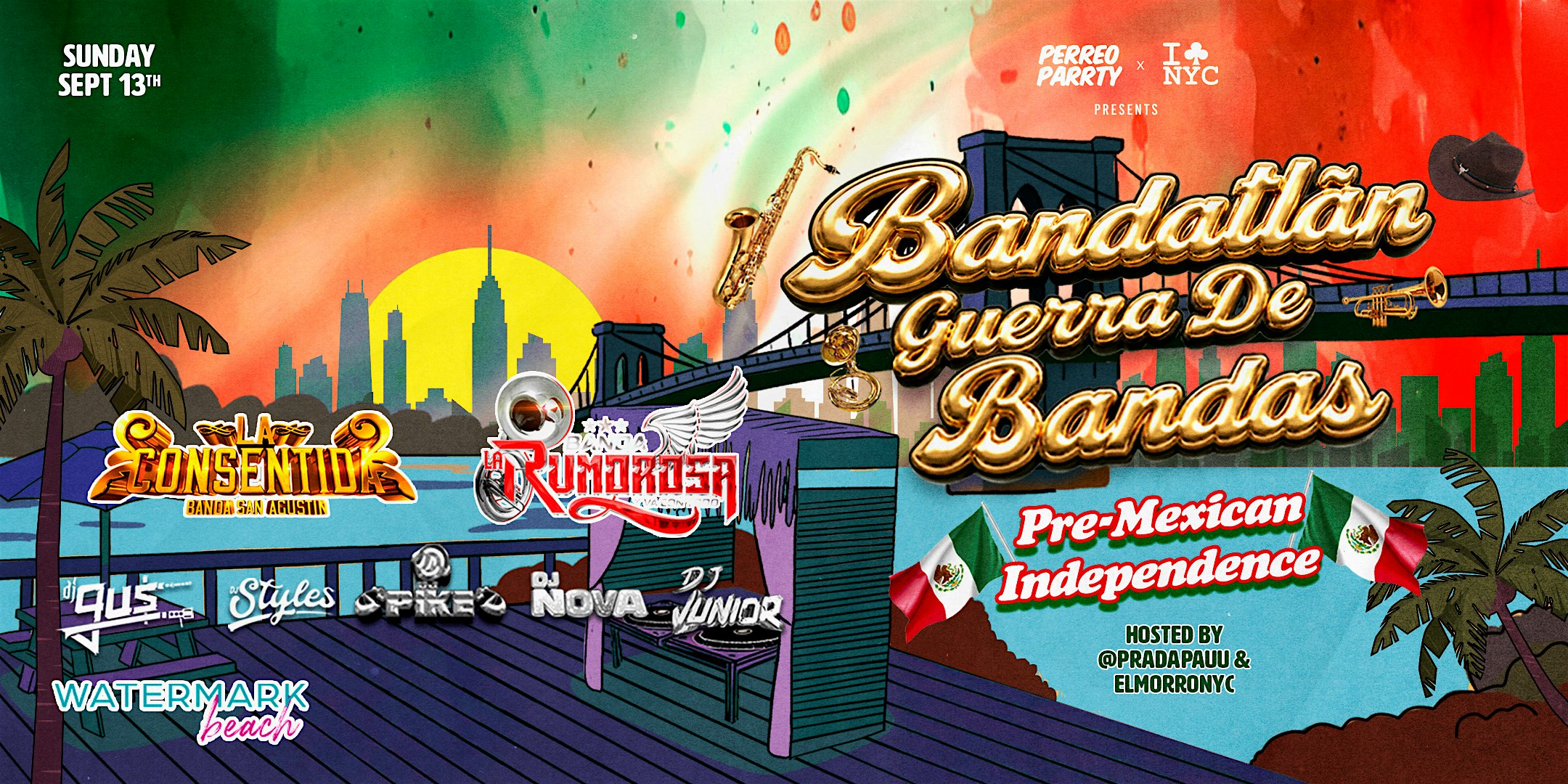 Banda Brunch - Sunset Mexican Independence Party at Watermark Beach NYC