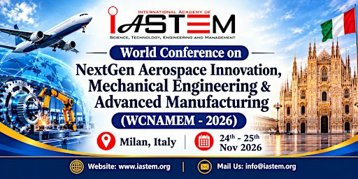 World Conference on NextGen Aerospace Innovation, Mechanical Engineering