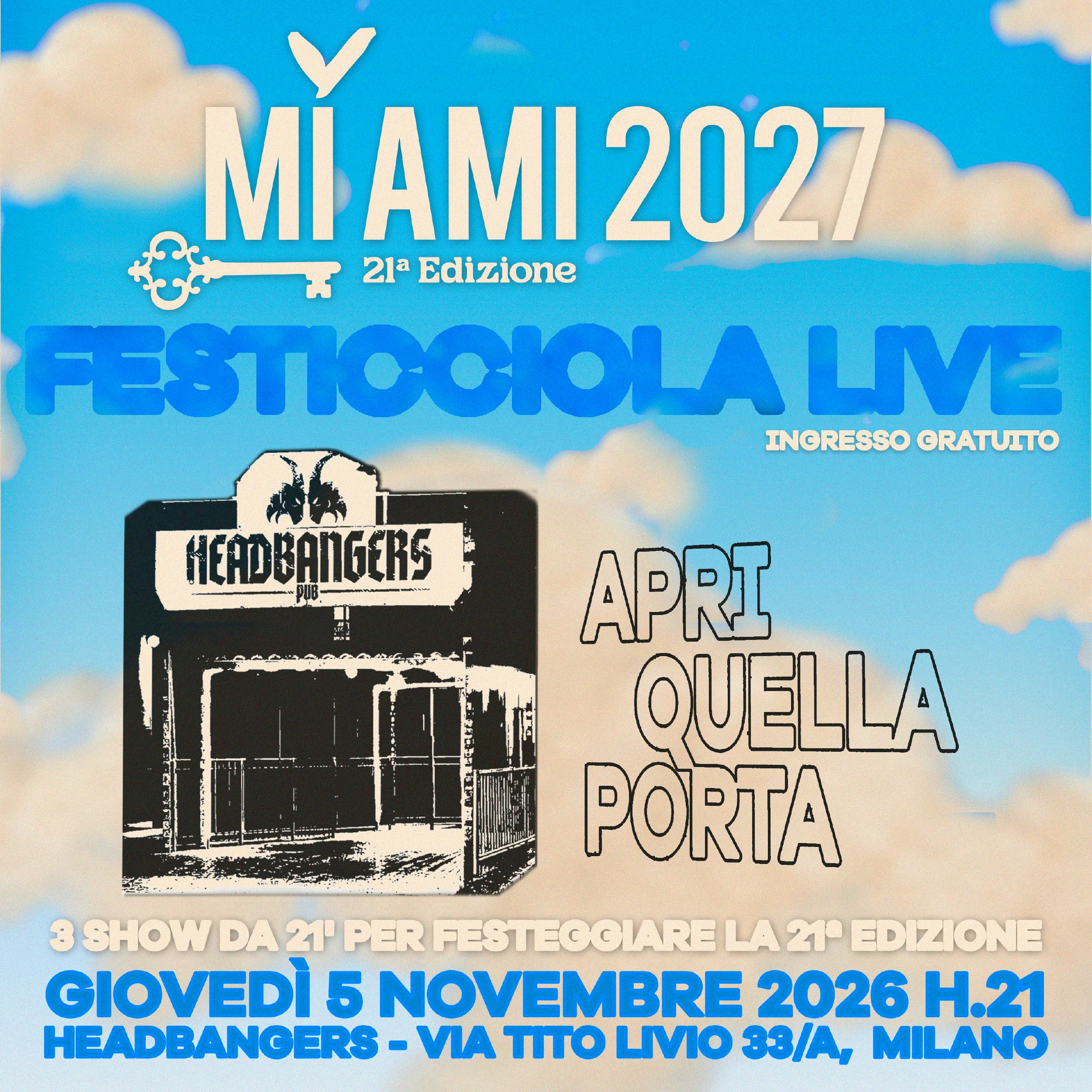 MI AMI 2027 | FESTICCIOLA LIVE | Launch Party