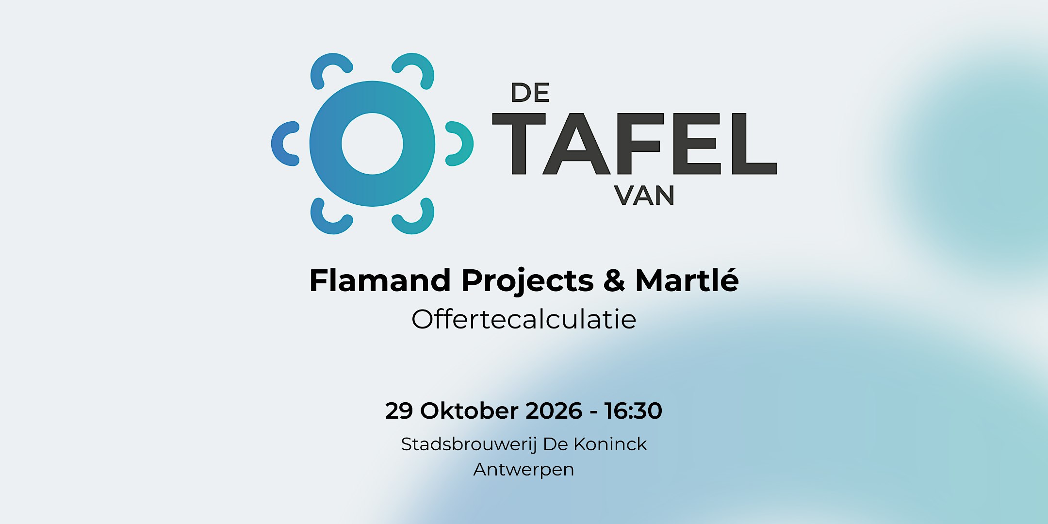 De tafel van "Flamand Projects & Martlé" - Offertecalculatie - Antwerpen
