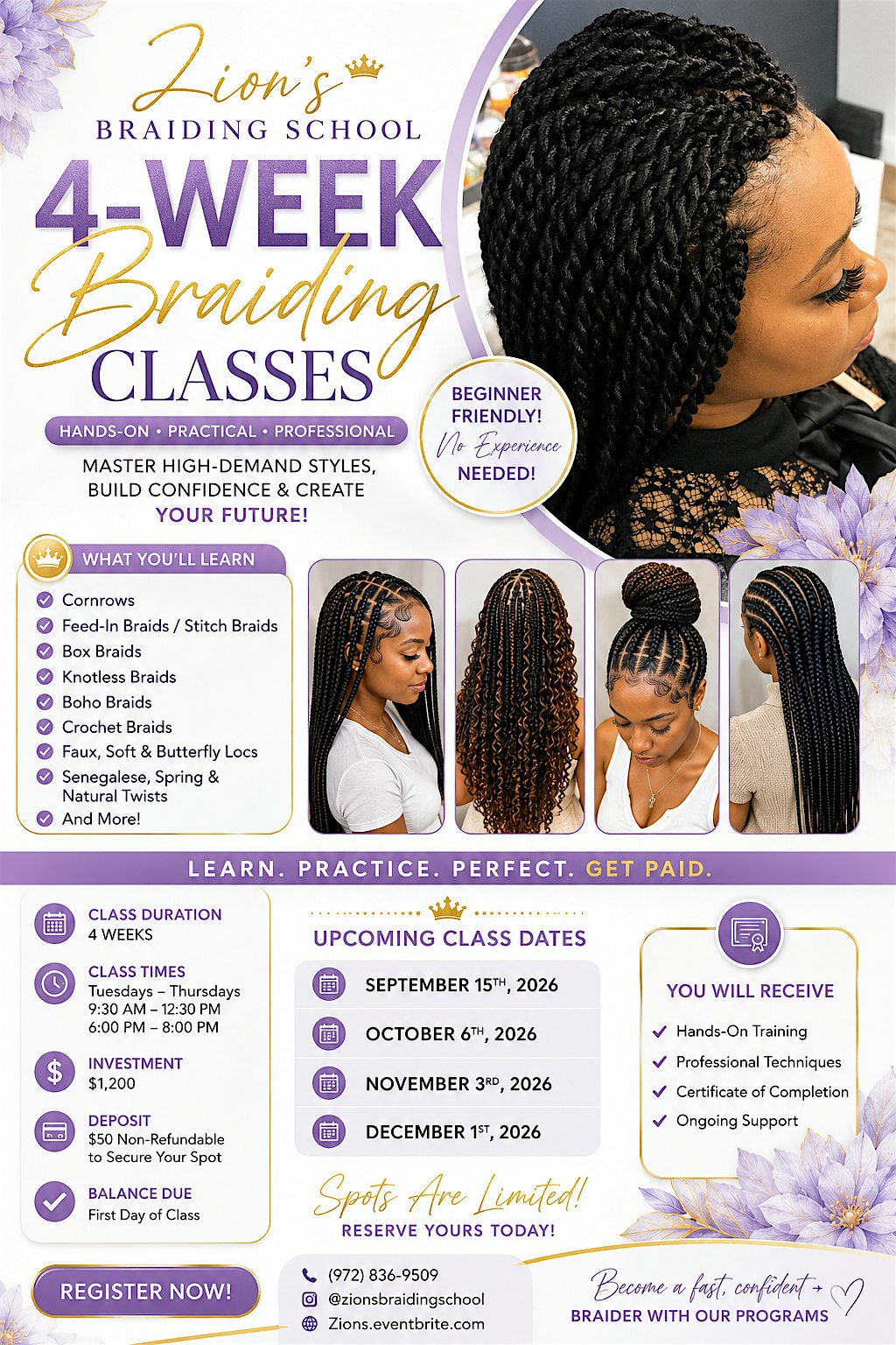4 Weeks Hair Braiding Workshop