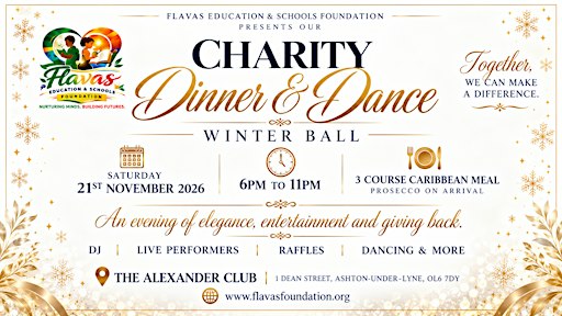 ✨ Flavas Education Charity Dinner & Dance – Winter Ball 2026 ❄️