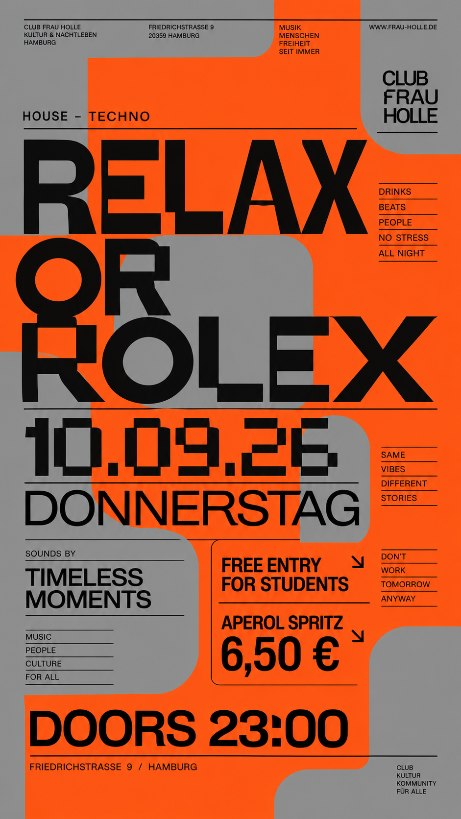 RELAX or ROLEX - Students Free Entry