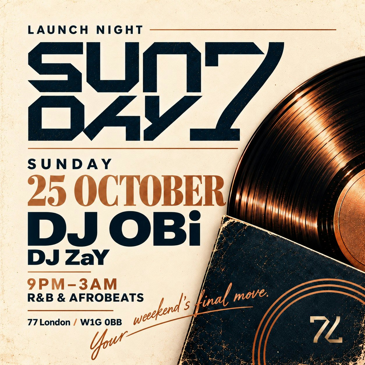 77 PRESENT SUNDAYZ : DJ OBI
