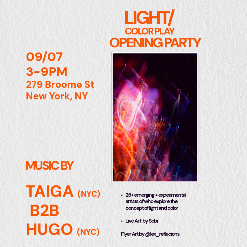space between gallery: light / color play opening
