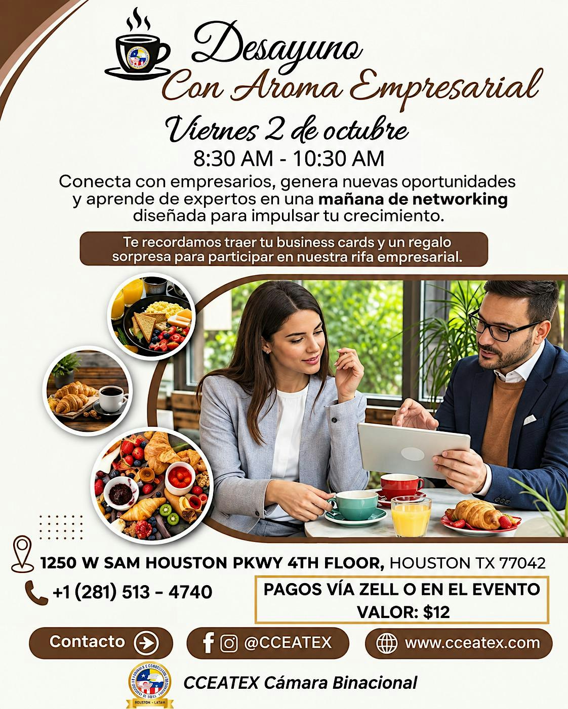 Desayuno con Aroma Empresarial