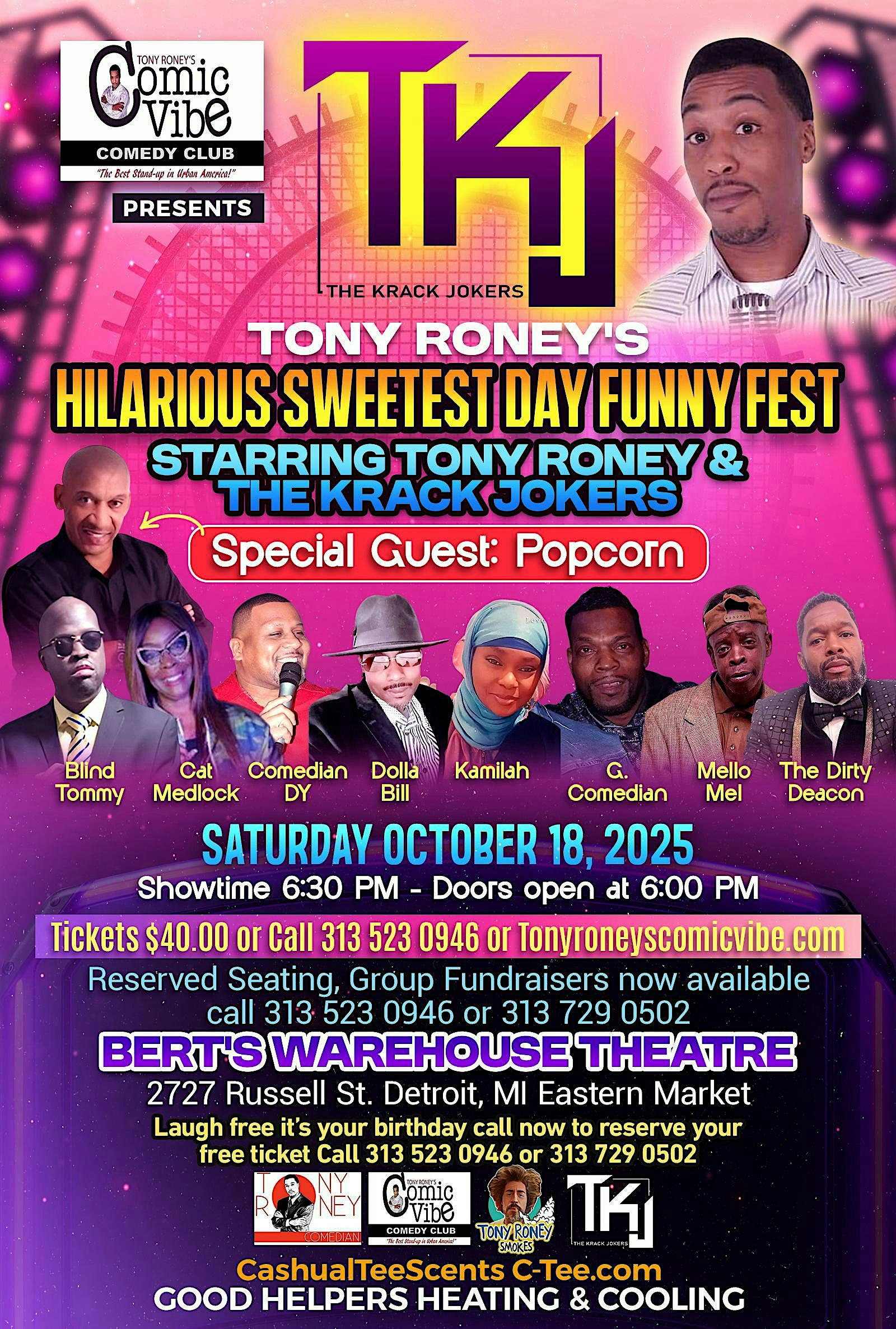 Tony Roney Presents THE KRACK JOKERS "Sweetest Day Comedy Show"