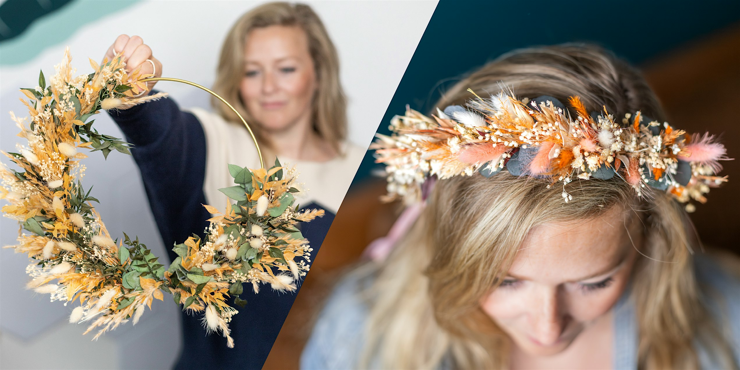 Trockenblumenring oder Haarkranz binden in Berlin - Workshop
