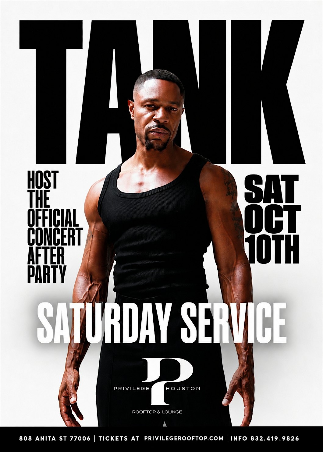 Oct. 10 | TANK - Official Concert After Party  Saturdays At Privilege