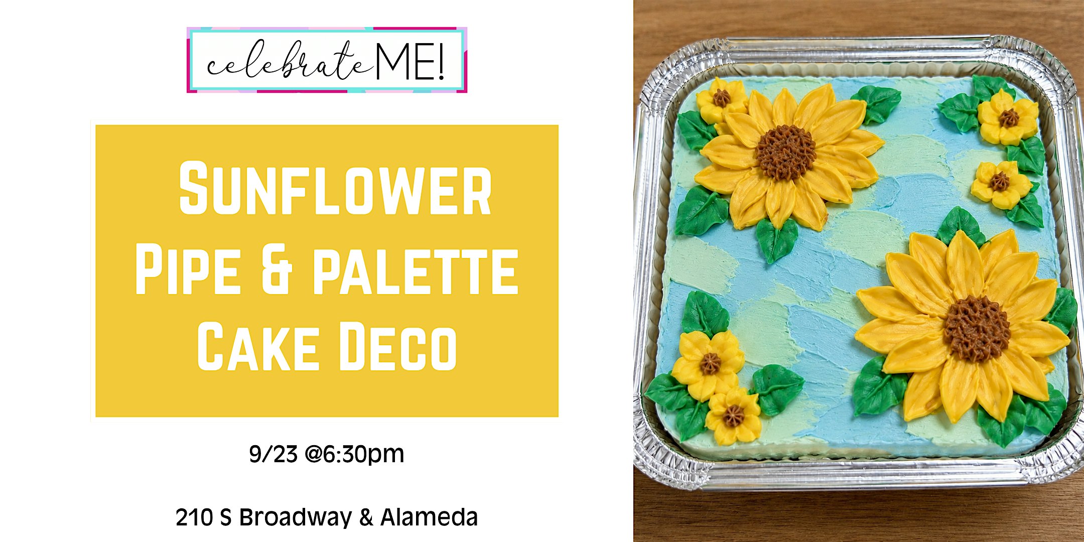 Sunflower Pipe & Palette Cake Decorating