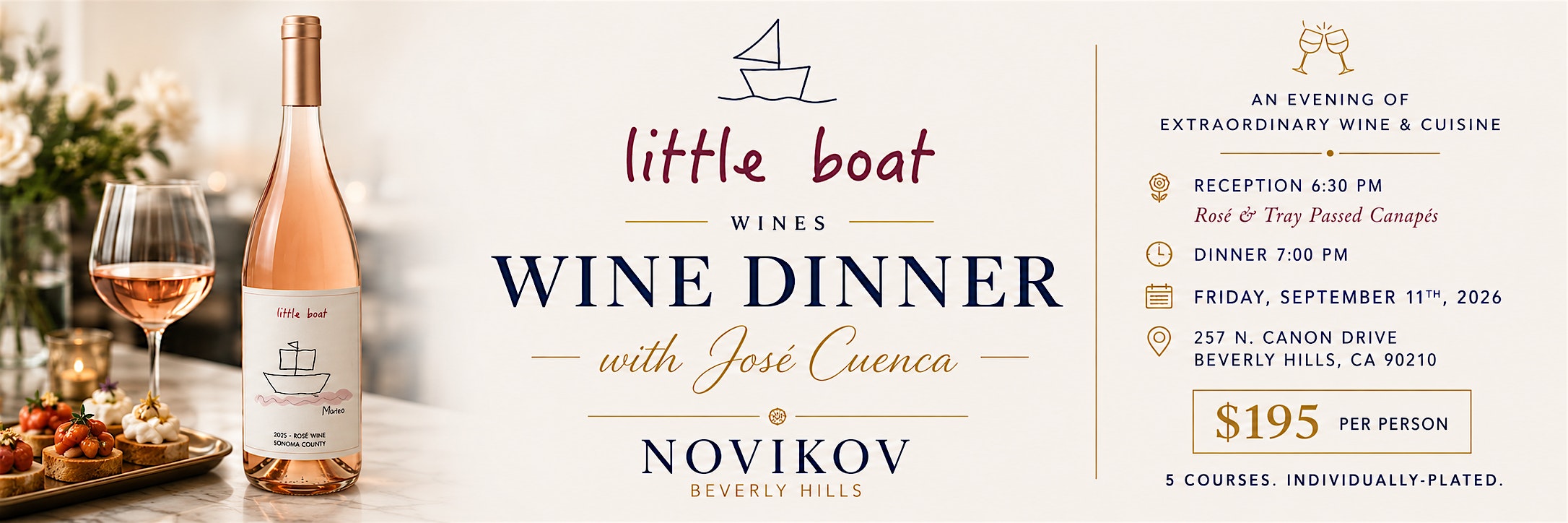 Little Boat Wine Dinner at Novikov Beverly Hills