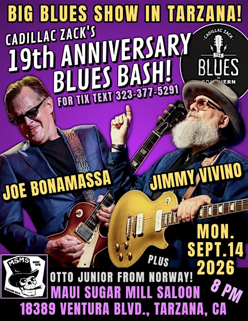JOE BONAMASSA & JIMMY VIVINO - TEXT 323-377-5291 TO GET 50% OFF