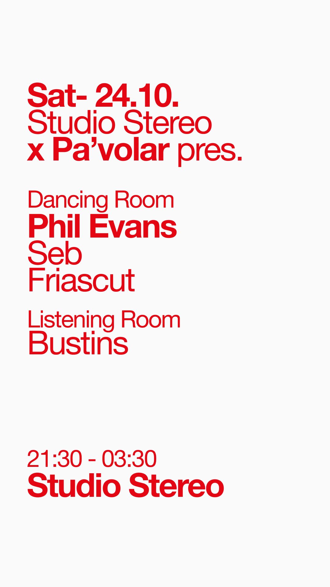 Studio Stereo x Pa'volar pres. Phil Evans (Pager Records)