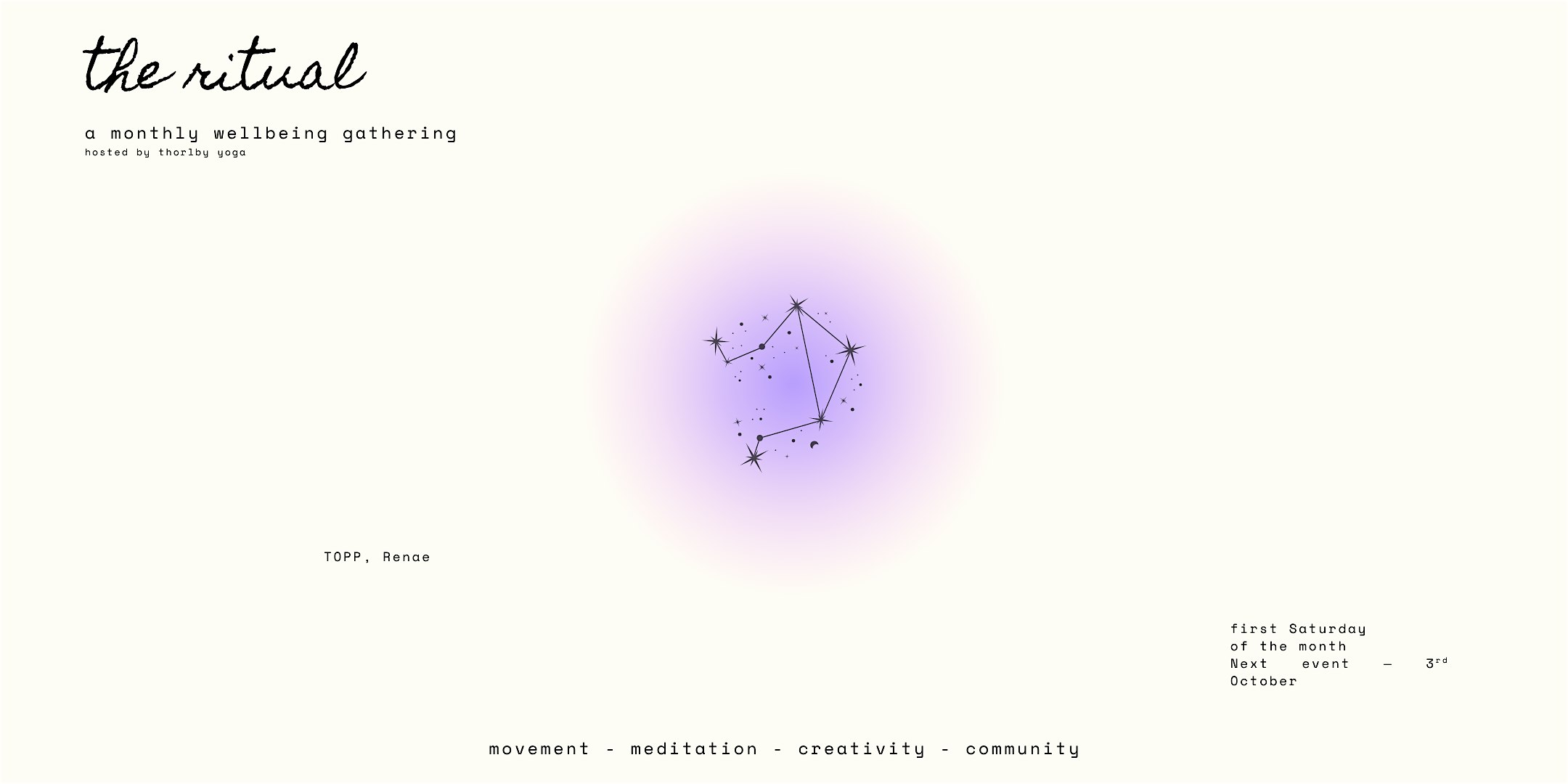 The Ritual #2 — a monthly wellbeing gathering - October Edition