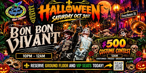 Halloween Night on Frenchmen St with Bon Bon Vivant + $500 Costume Contest!