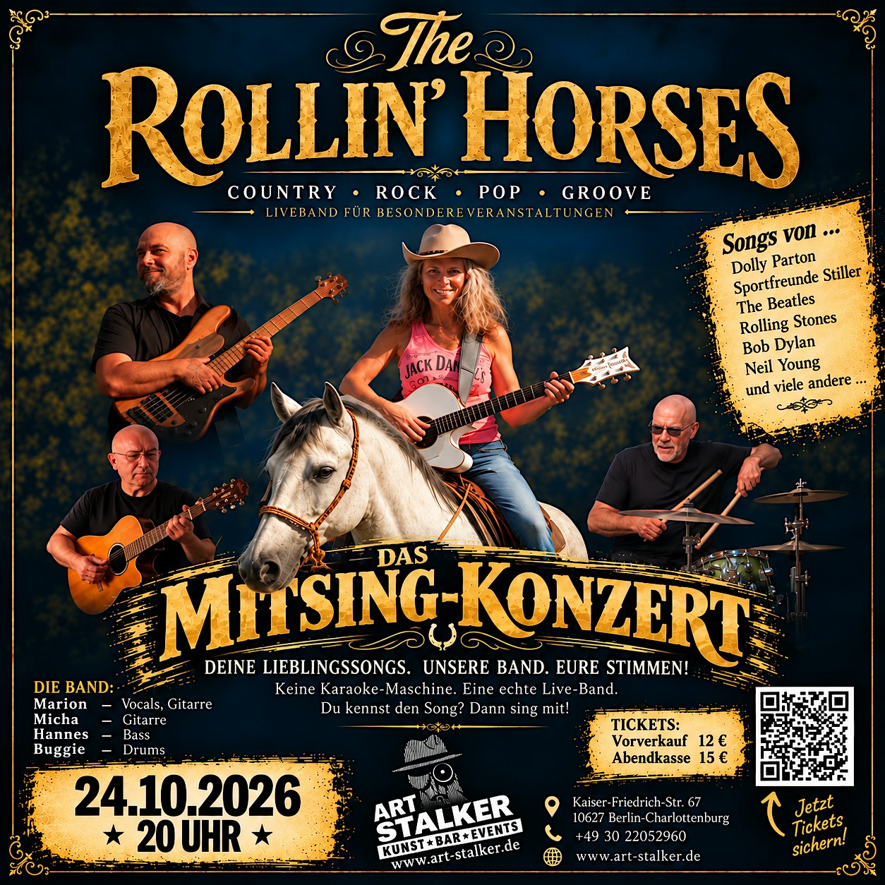 Mitsing Konzert mit der Band The Rollin’ Horses