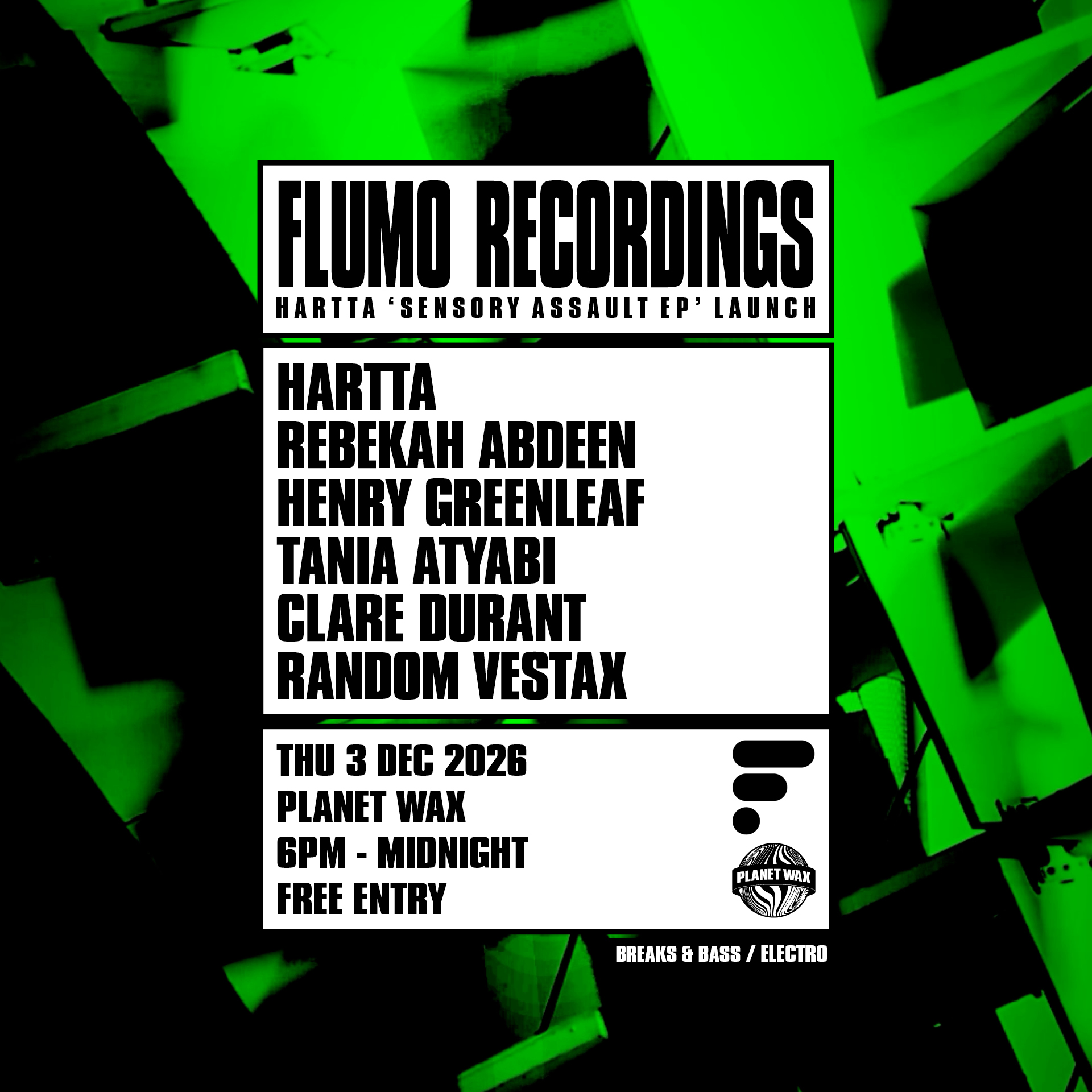 Flumo Recordings: Hartta 'Sensory Assault EP' Launch