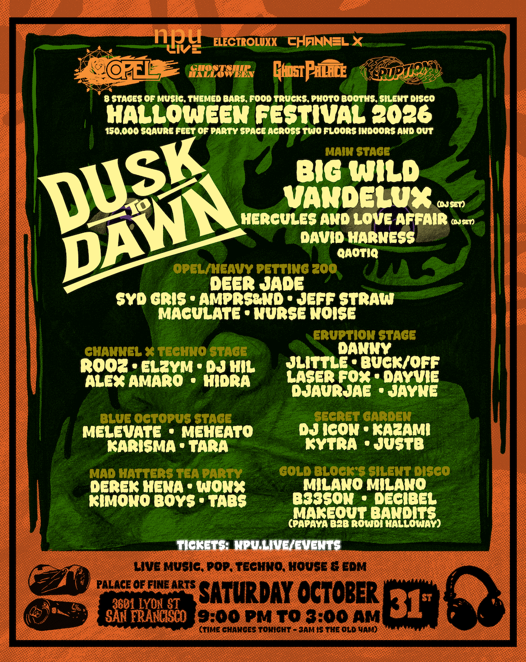DUSK TO DAWN HALLOWEEN: Big Wild, Vandelux, Hercules and Love Affair + more